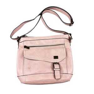 Born Concept Amherst Crossbody Light Pink Bucket Bag Preowned *See Photos*